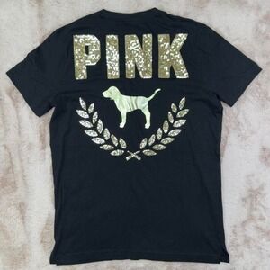 PINK Victoria's Secret Sequin Logo Tee